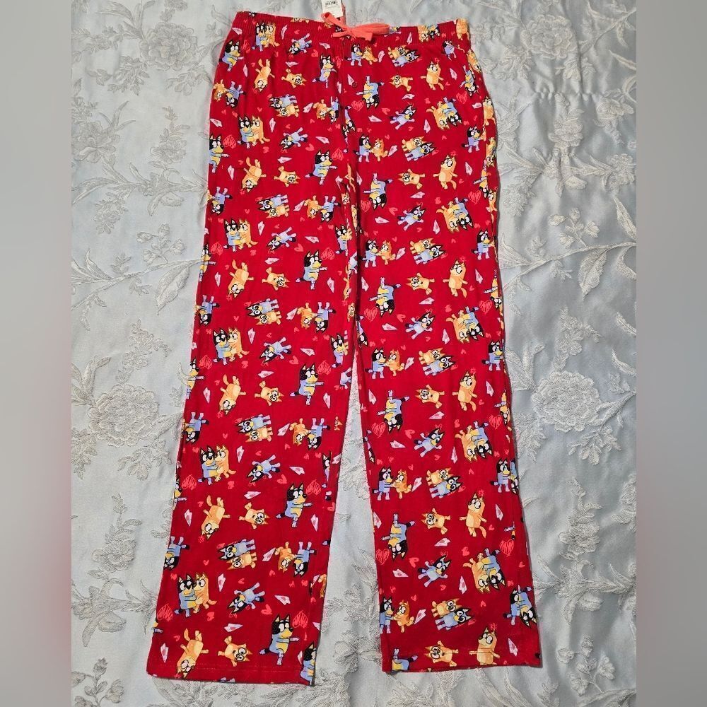NWT Mens Bluey & Bingo Pajama Pants 100% cotton Valentine's Spring Summer